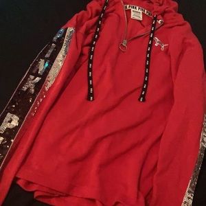 Quarter zip up hoodie from pink